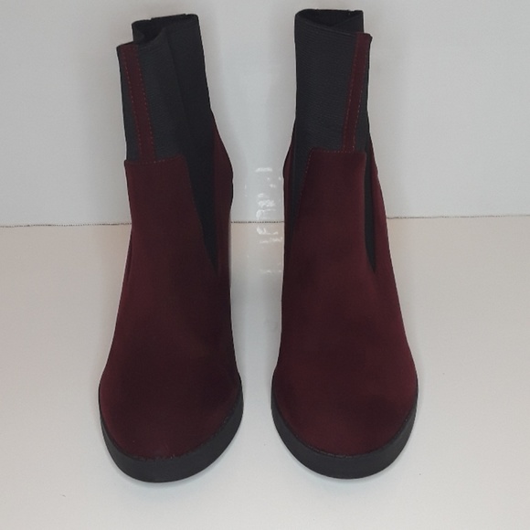 Faux Suede Block Heel Ankle Boots - Picture 1 of 6